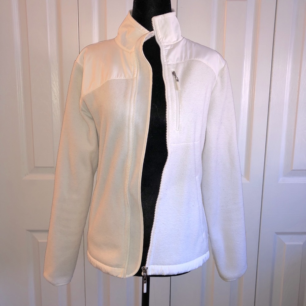 Izod white zip fleece jacket